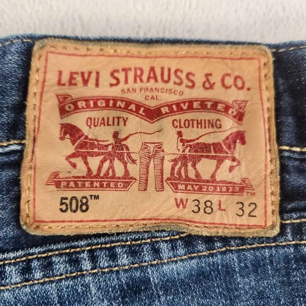VTG Levi's 508 Mens Regular Taper Fit Jeans 38x32 Blue Medium Wash 100% Cotton